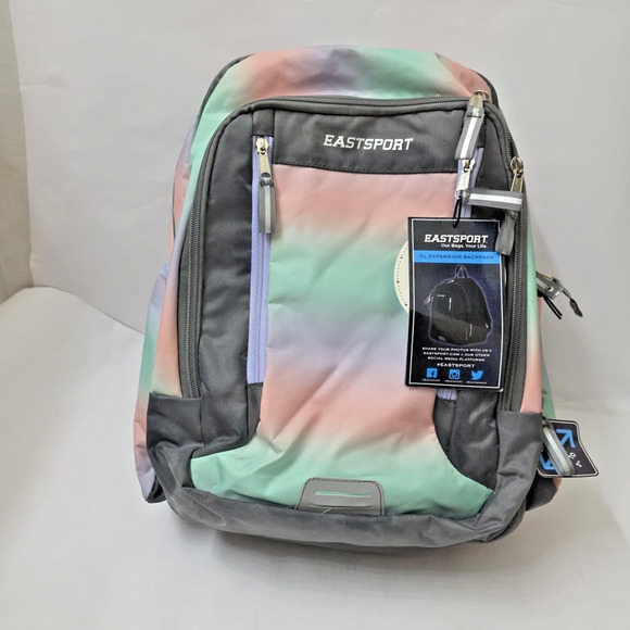 Eastport 17" Tie Dye Abstract Unisex Expandable Backpack Laptop Padded New - Picture 5 of 10